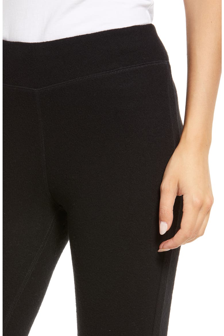 Knit Ruched High Waist Leggings, Alternate, color, BLACK