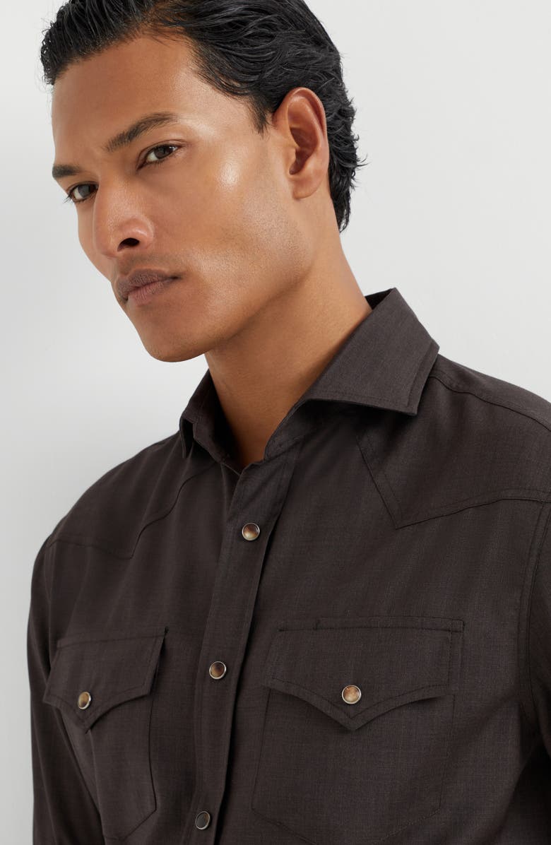 Brunello Cucinelli Shirt with snaps, Alternate, color, 