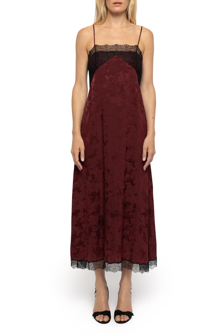 Ridar Jac Horses Silk Slipdress, Main, color, CHERRY