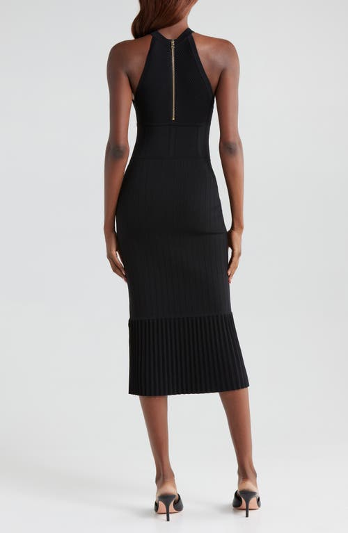 L'agence Kim Pleat Hem Knit Dress In Black