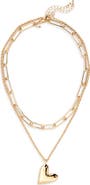 NORDSTROM RACK Puffy Heart Layered Necklace
