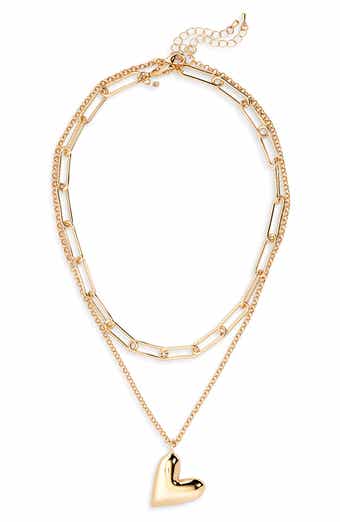 Puffy Heart Layered Necklace