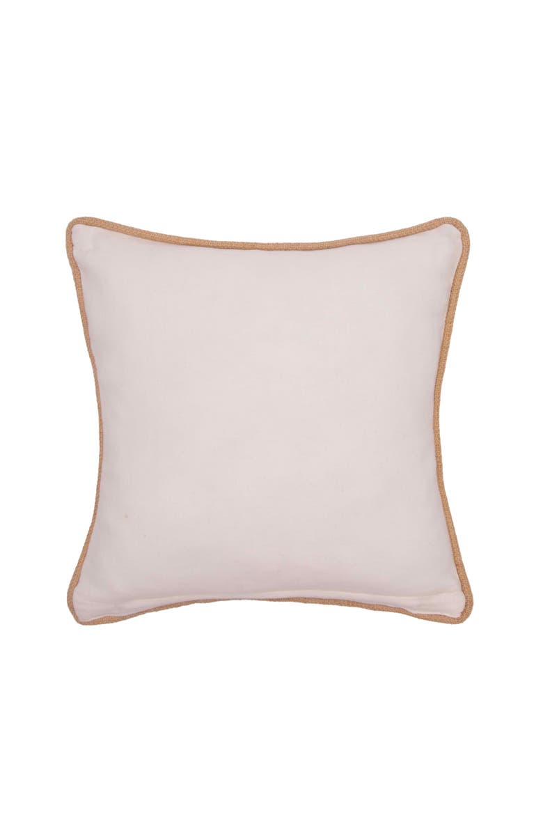 C&F Home Floral Easter Bunny Burlap with Pom Embroidered Throw Pillow, 12" x 12", Alternate, color, White