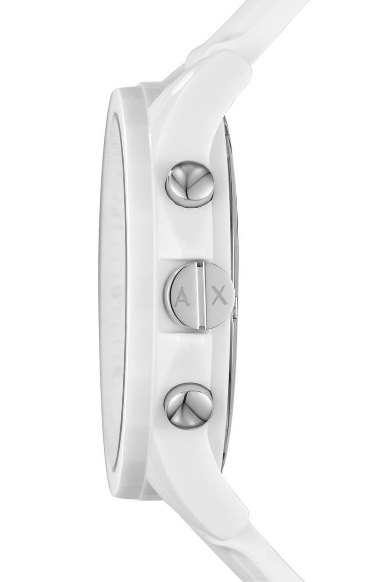 AX Armani Exchange Chronograph Silicone Strap Watch, 44mm, Alternate, color,