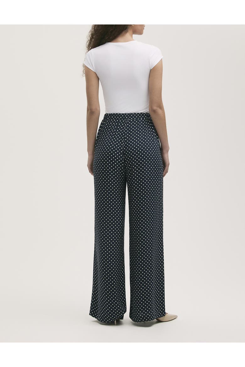 Nat Viscose Wide Leg Trousers, Alternate, color, Navy Spot
