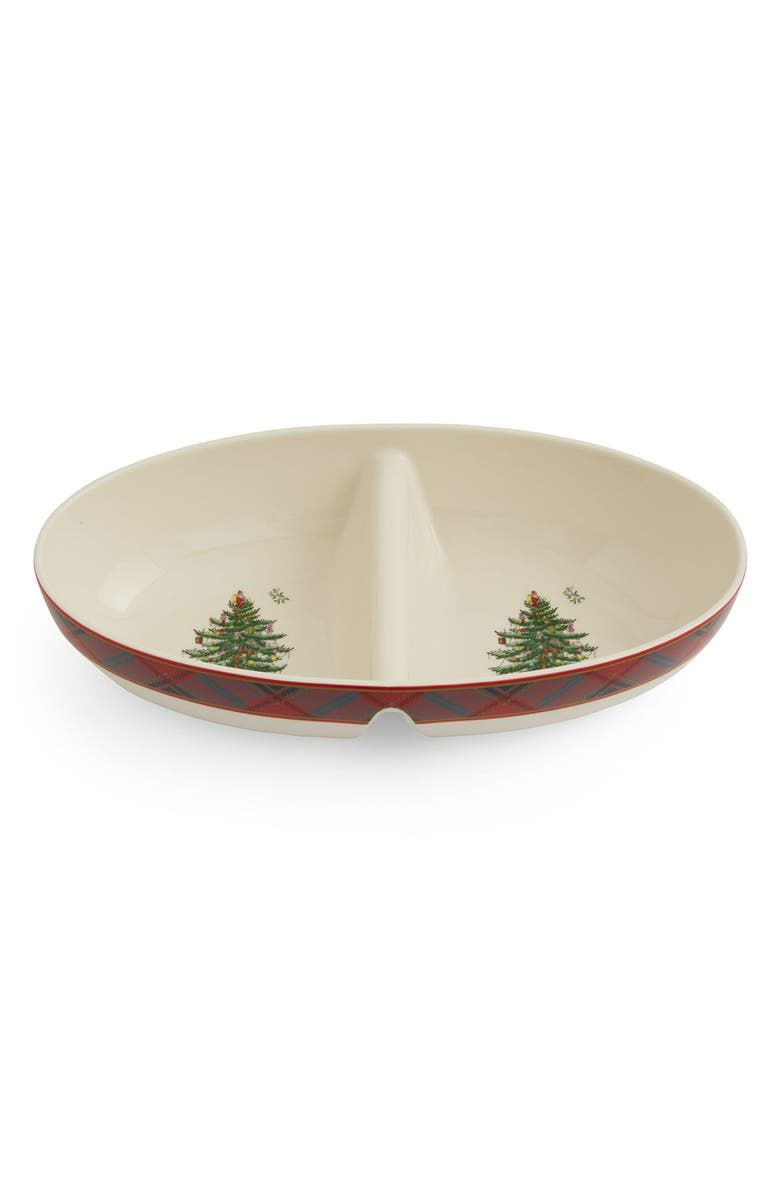 Spode Tartan Large Divided Oval Serving Bowl, Alternate, color, 
