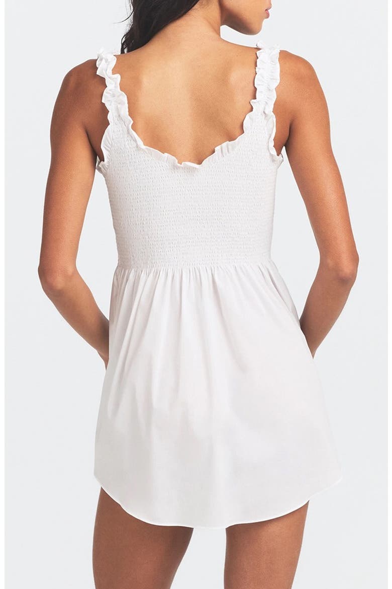 Poplin Apparel Smocked Minidress, Alternate, color, SNOW