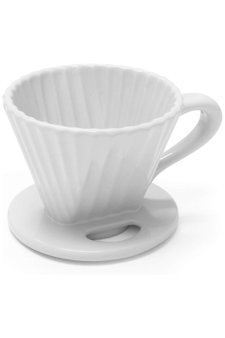 8 ounce Lotus Ceramic Pour Over Coffee Filter, Alternate, color, White