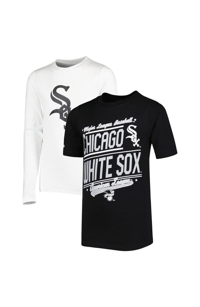 STITCHES Youth Stitches Black/White Chicago White Sox Combo T-Shirt Set, Main, color, 