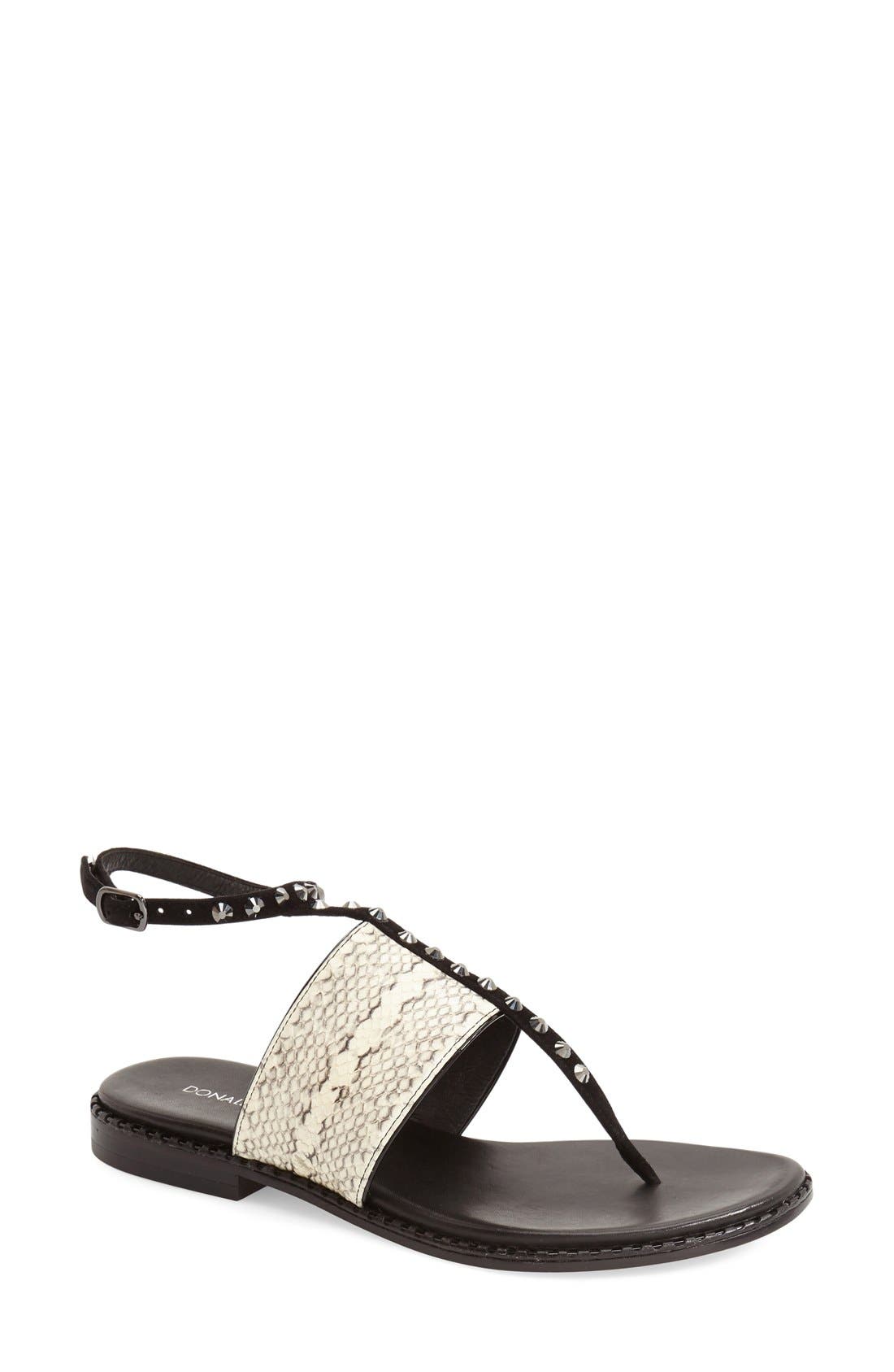 Donald J Pliner 'Lacy' Ankle Strap Sandal, Main, color, BLK/BONE