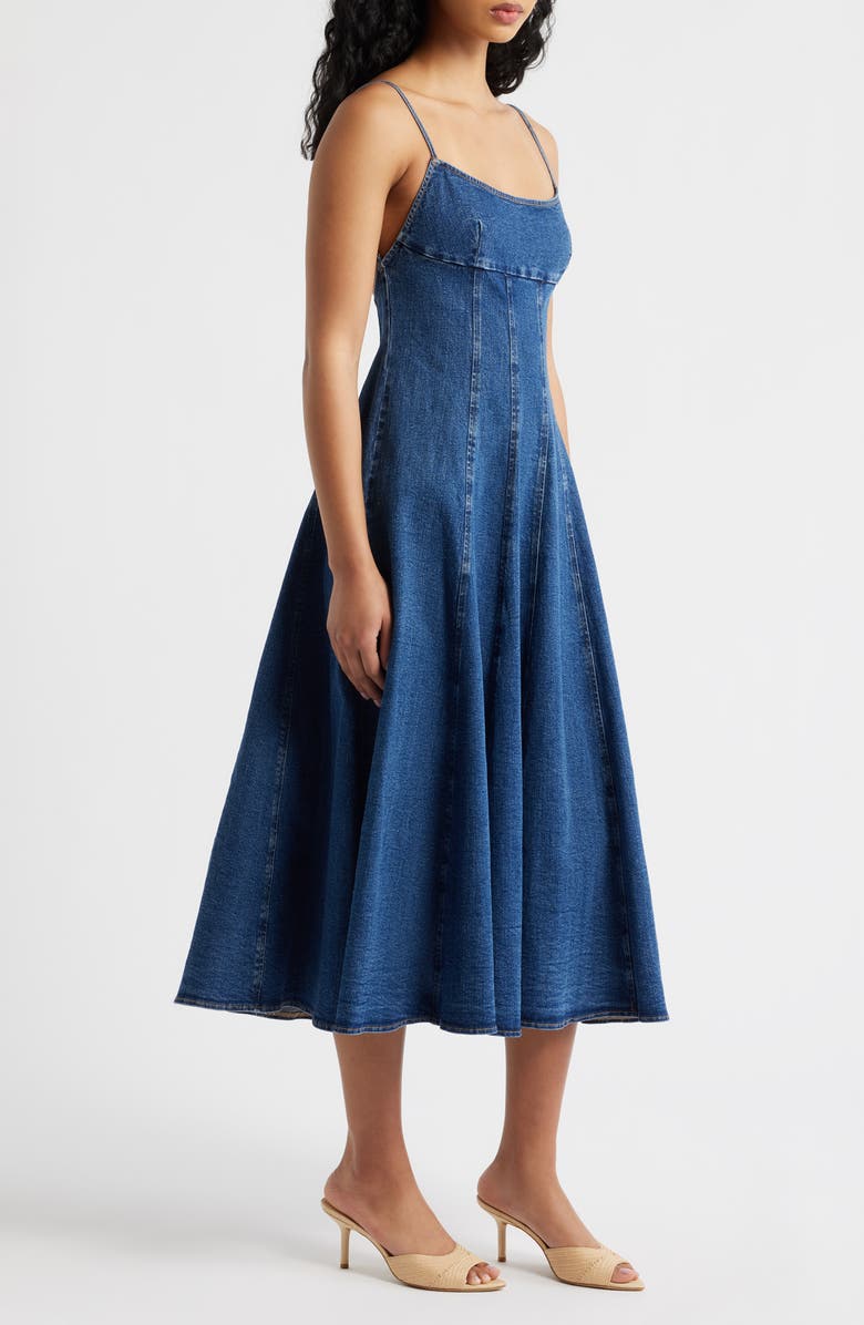 FREEMARKET Denim Babydoll Dress, Alternate, color, Indigo Denim