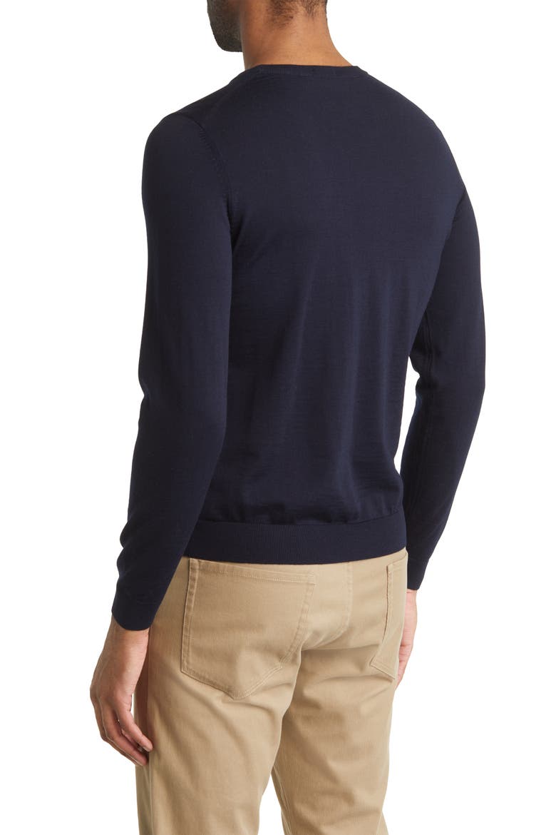 Leno Virgin Wool Crewneck Sweater, Alternate, color, DARK BLUE