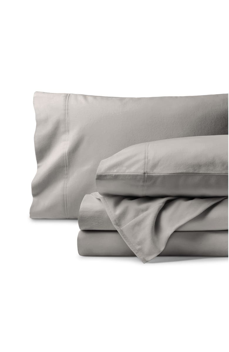 Bare Home 100% Organic Cotton Flannel Sheet Set, Main, color, Light Grey