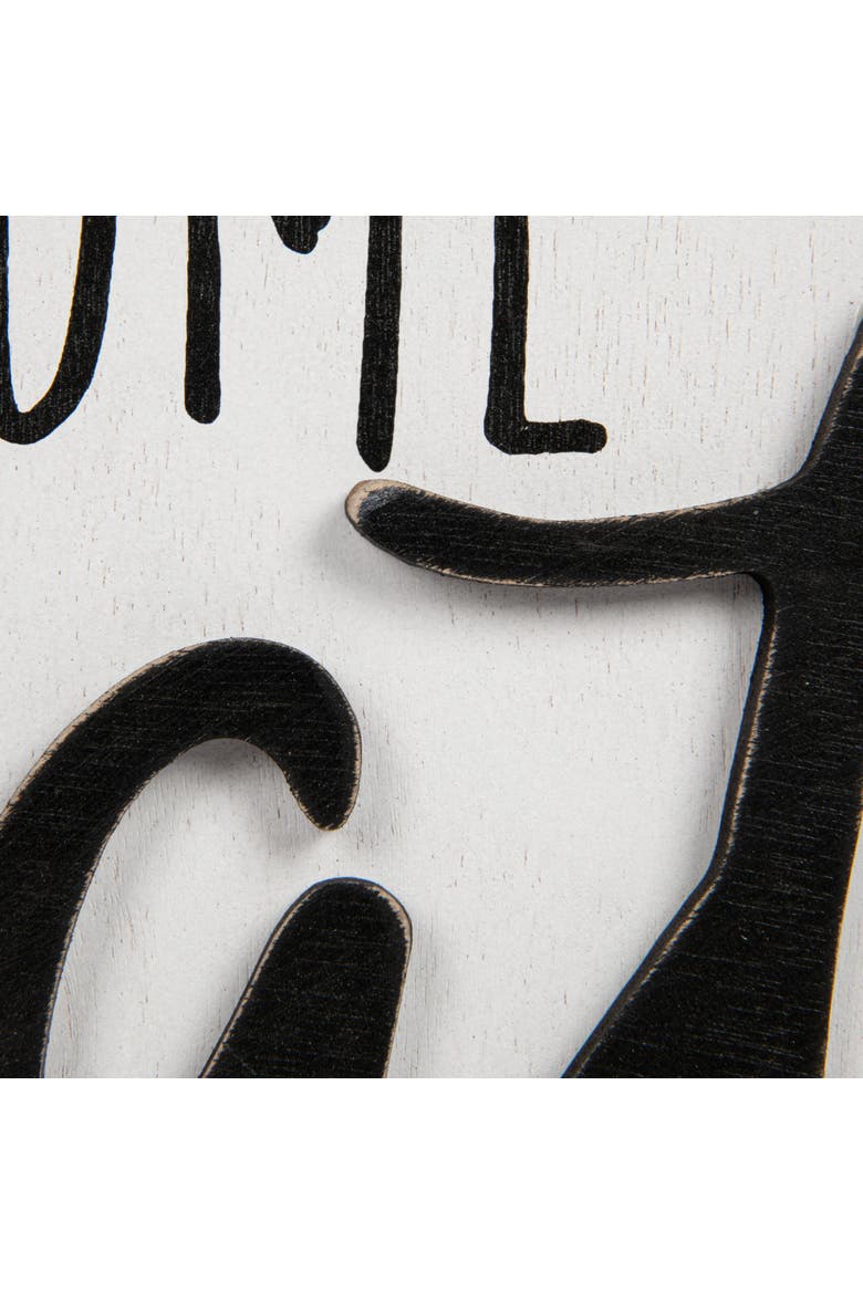 "Y'all Come Eat" Square Pine Wood Wall Décor, Alternate, color, Black