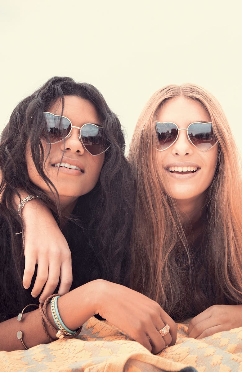 BP. Heart Shaped 58mm Sunglasses, Main, color,