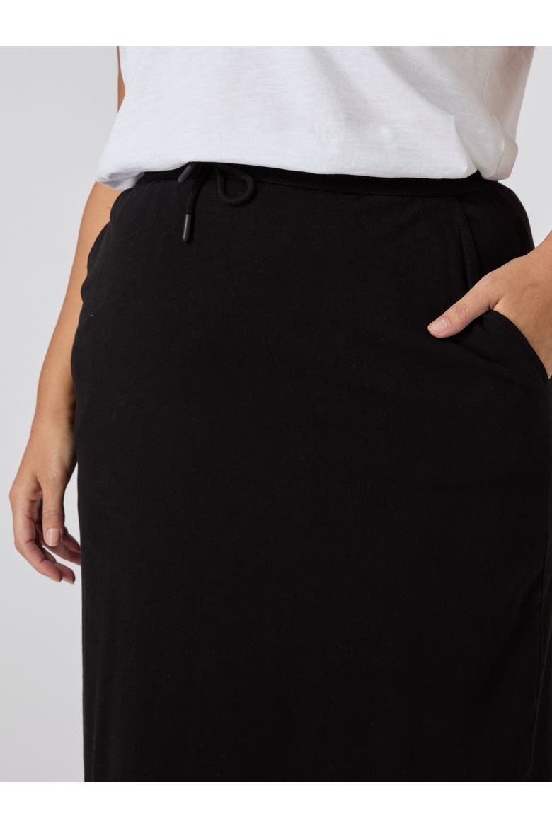 Jersey Midi Skirt, Alternate, color, Black