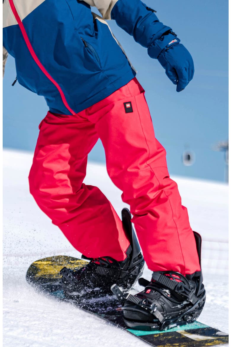 Kids' Waterproof Ski Pants, Alternate, color, RED