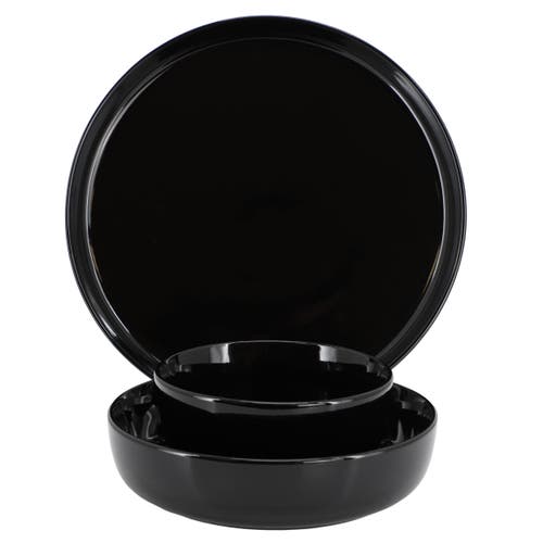 Elama Duncan 18 Piece Porcelain Dinnerware Set In Black