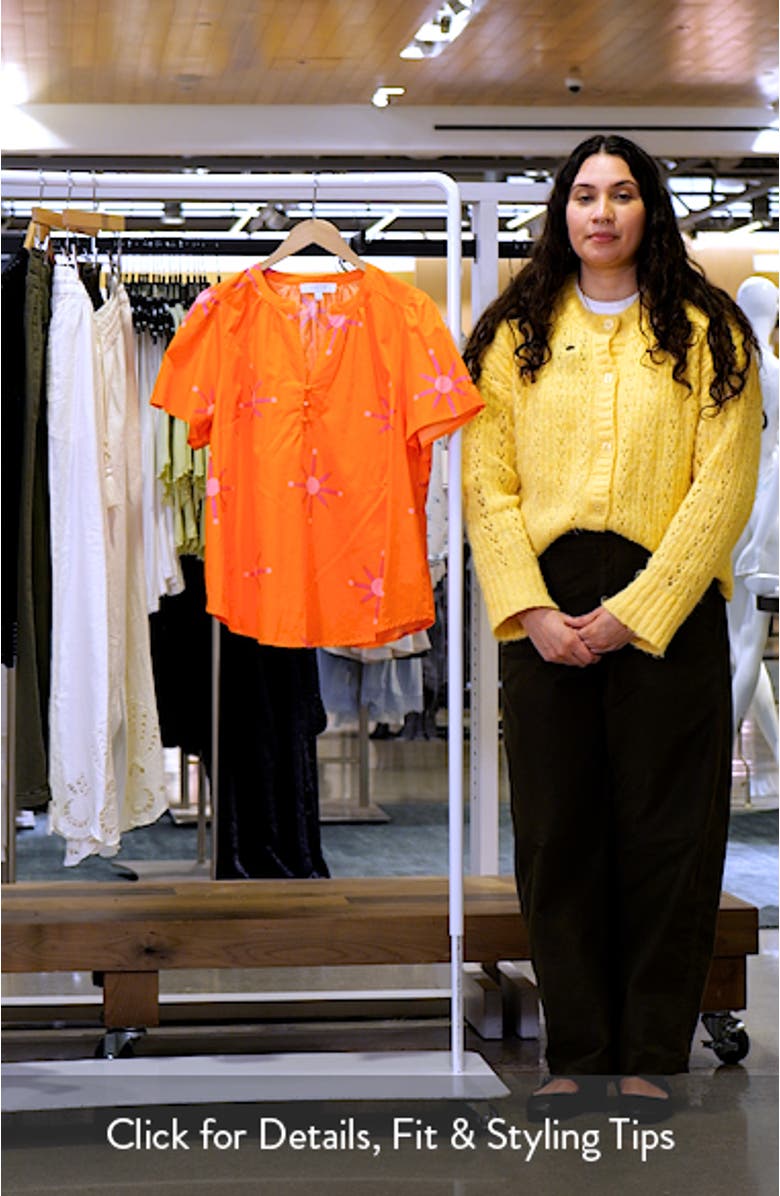 Karani Starburst Xoey Split Neck Top, sales video thumbnail