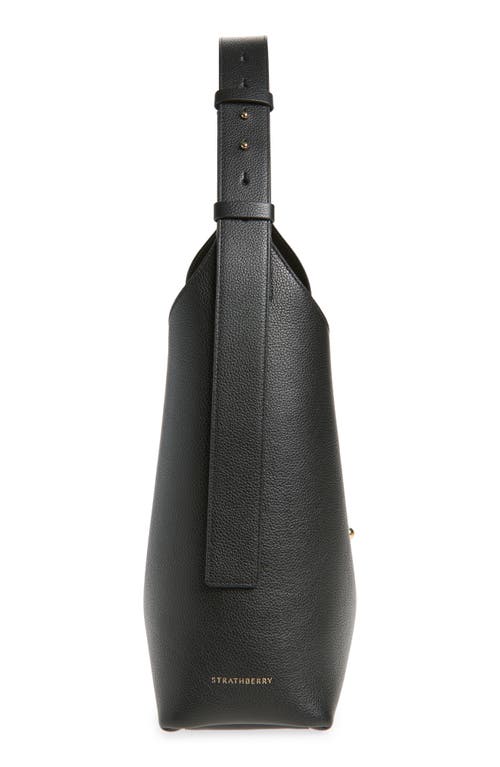 Strathberry Kite Leather Hobo Bag In Black