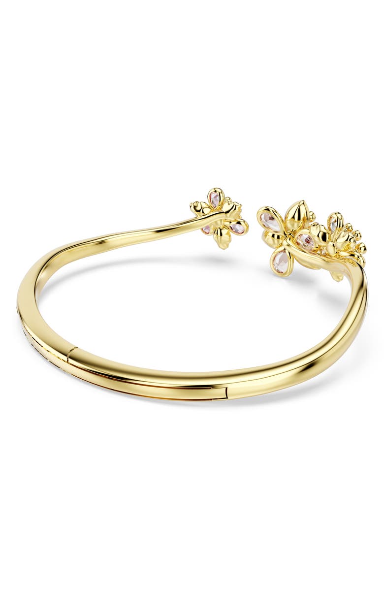 Swarovski Idyllia Crystal Flower Open Bangle Bracelet, Alternate, color, Gold/ Multi