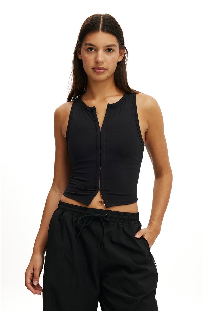 COTTON ON BODY Women's Active Ultra Soft Corset Tank, Main, color, Black