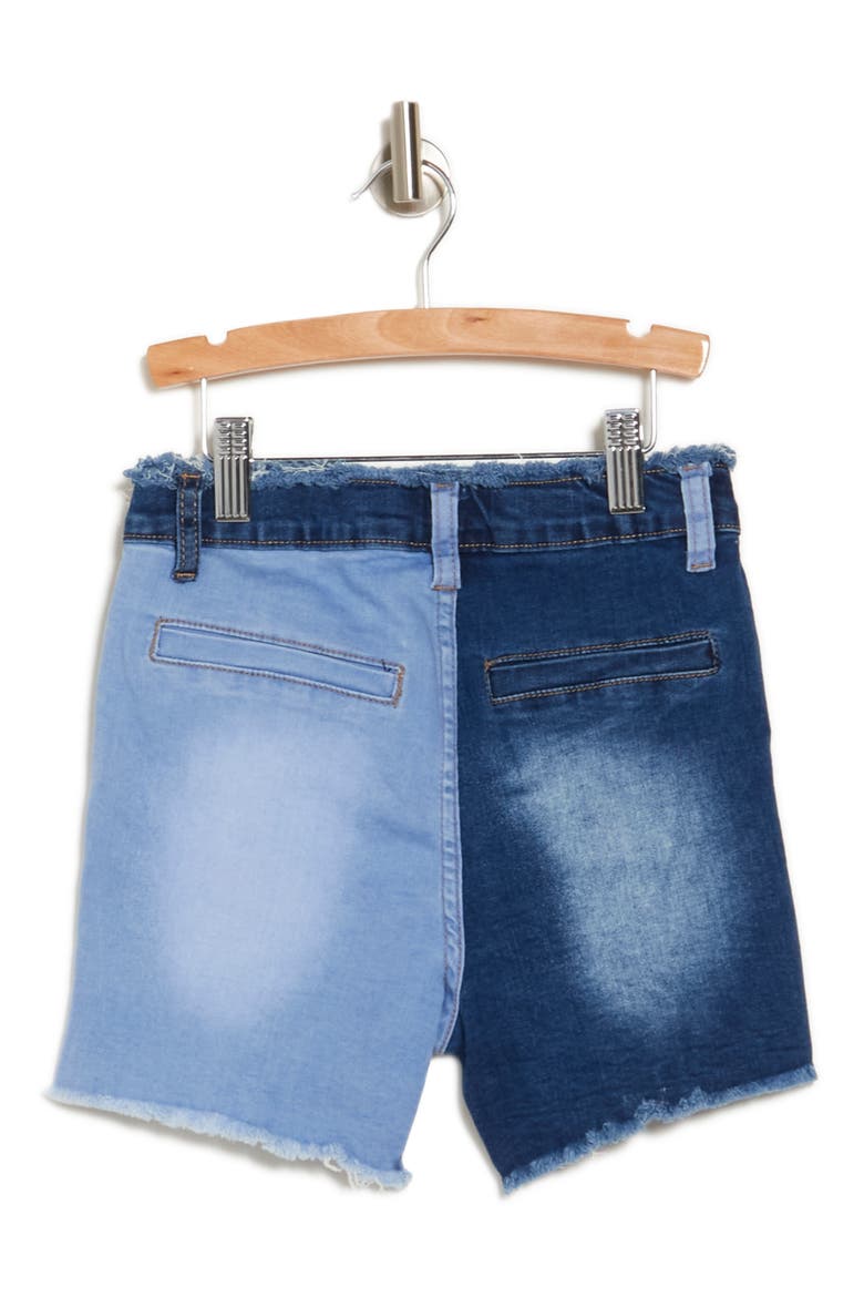 Kids' Hailey Two-Tone Frayed Denim Shorts, Alternate, color, CATSKILL