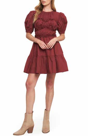 Ruffle Scrunch Puff Sleeve Minidress
