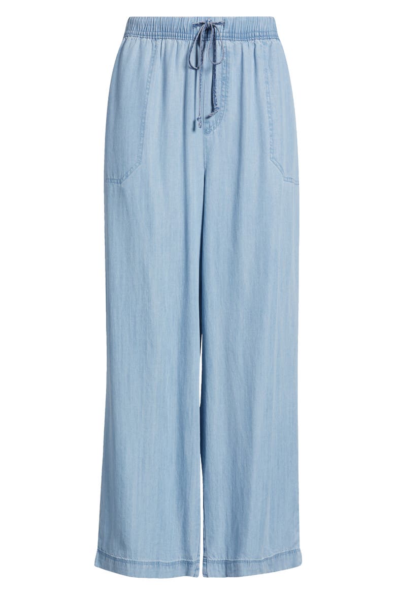 Inaya Chambray Drawstring Pants, Alternate, color, LIGHT WASH