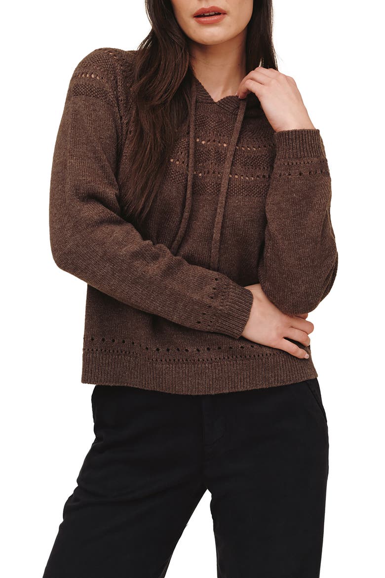 Knit Hoodie, Main, color, HEATHER MOCHA