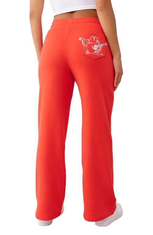 True Religion Drawstring Horseshoe Sweatpants In Red