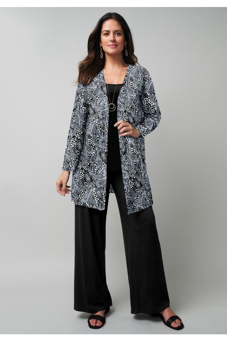 Everyday Stretch Knit Open Front Cardigan, Alternate, color, BLACK