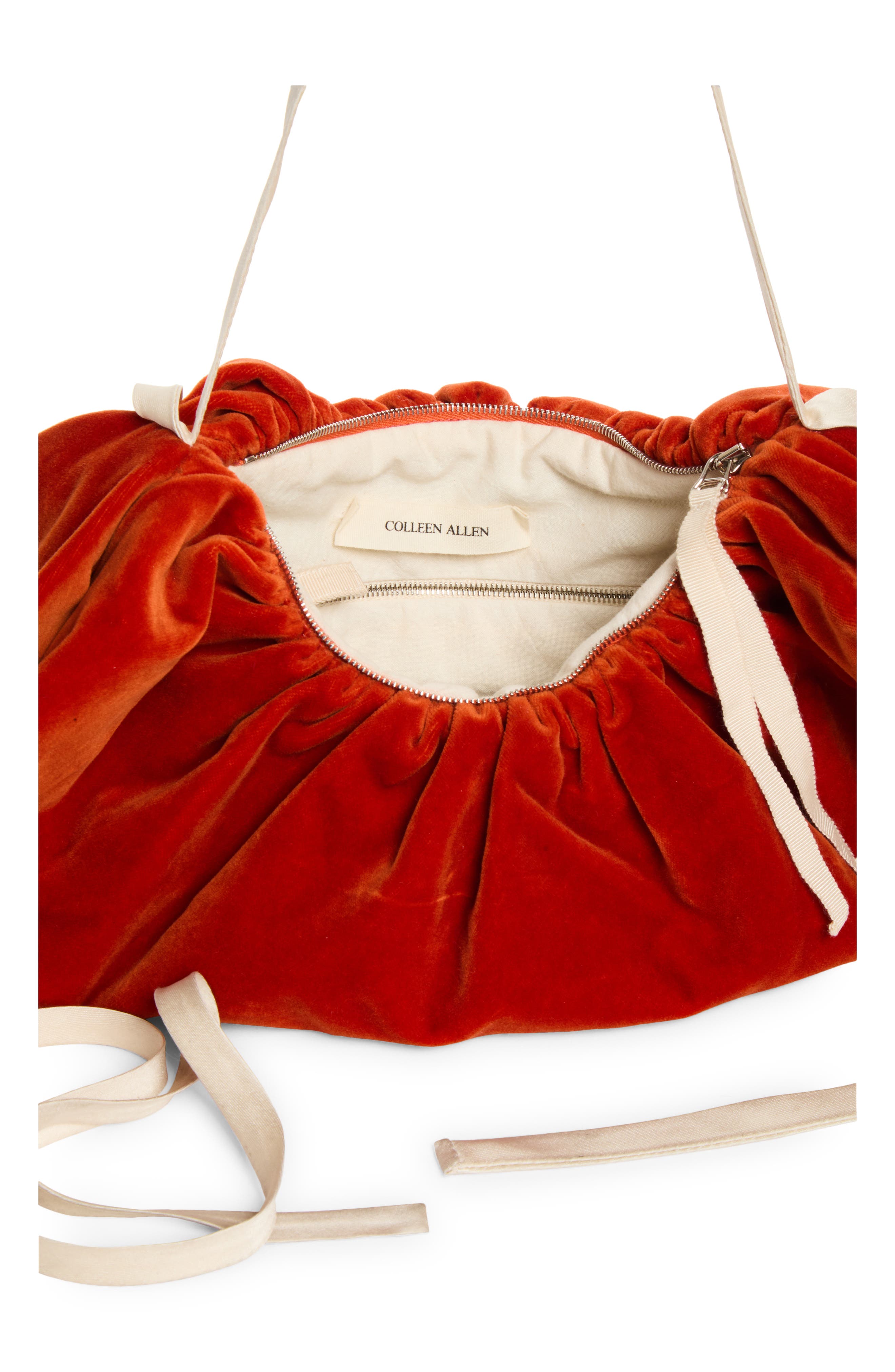 Bustle Cotton Velvet Bag, Alternate, color, DEEP PERSIMMON
