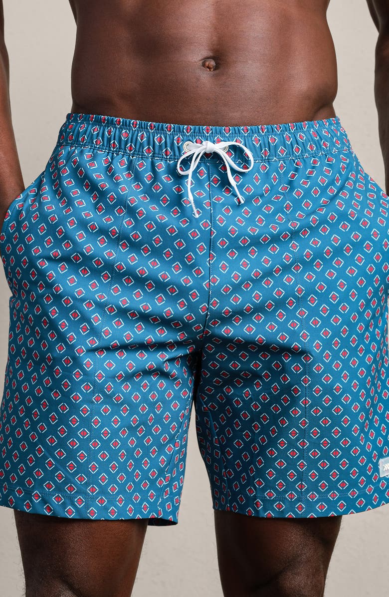 Rhone R & R 7.5-Inch Swim Trunks, Alternate, color, Ash Blue Geo