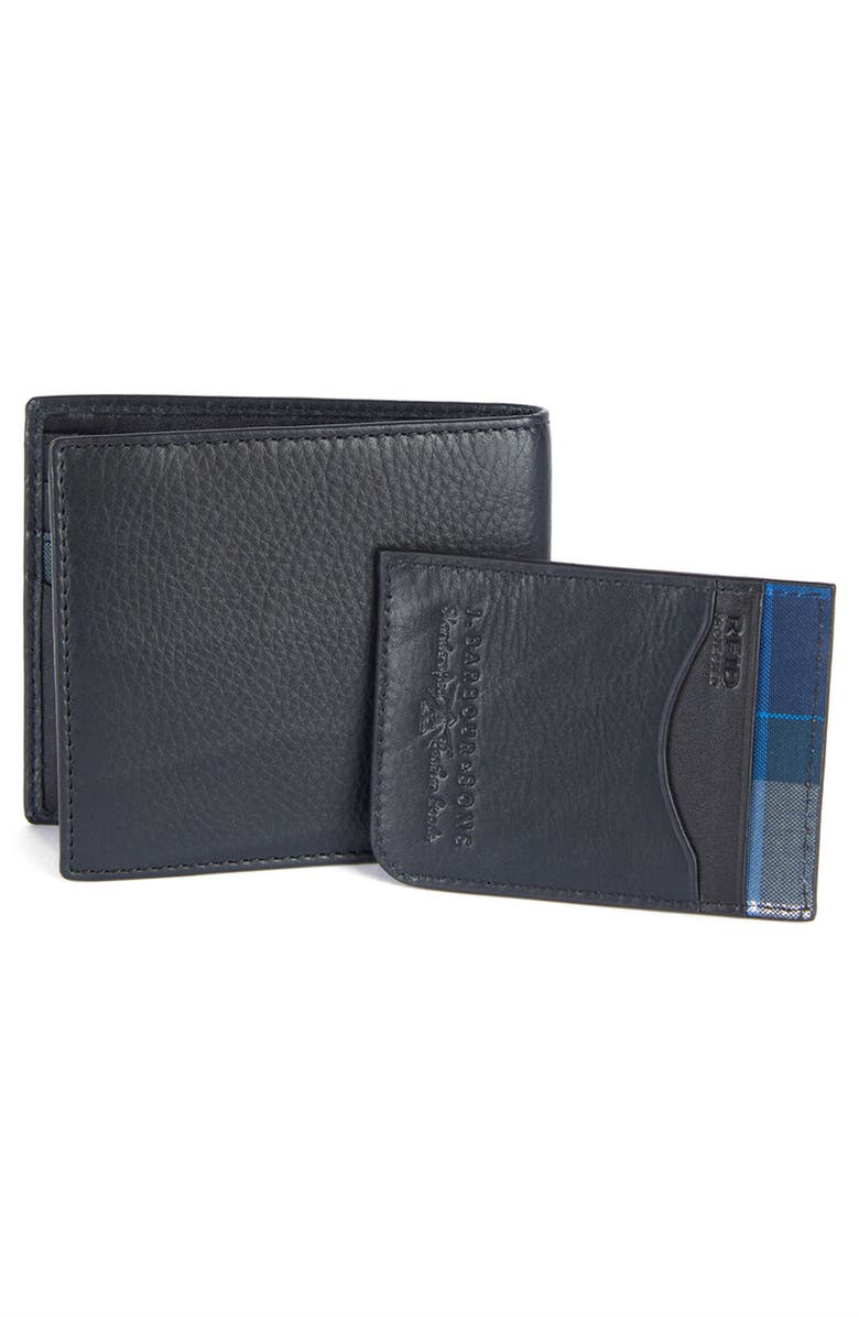 Barbour RFID Leather Wallet & Card Case Set, Alternate, color,