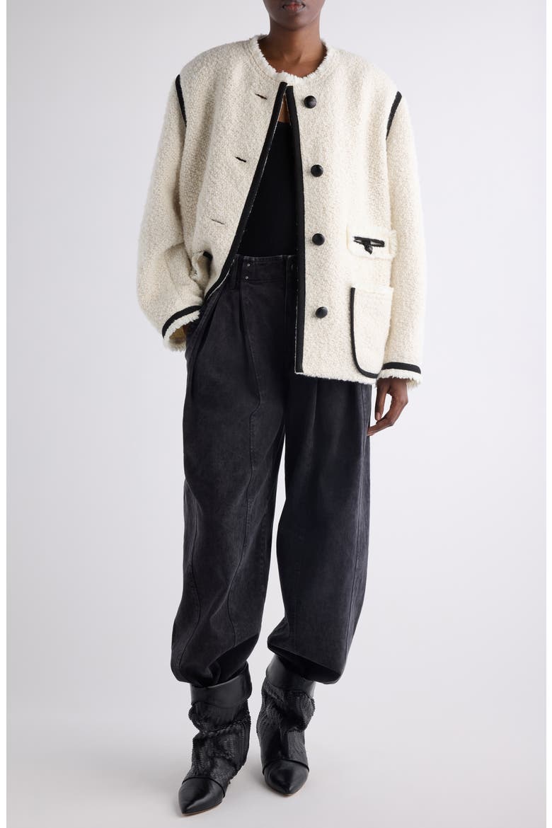 Maylin Bouclé Tweed Jacket, Alternate, color, ECRU