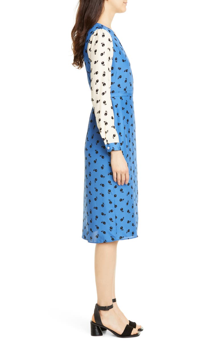 HVN Julia Long Sleeve Silk Wrap Dress, Alternate, color, 