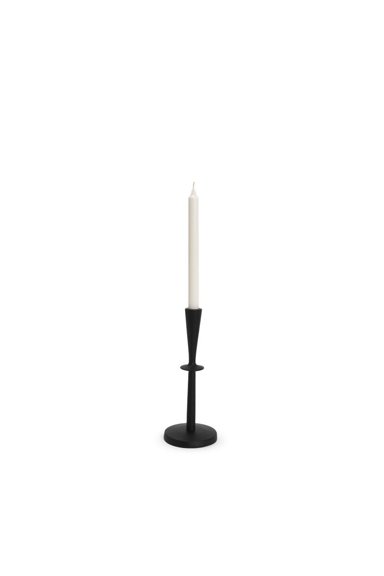 Qwin Cast Aluminum Candle Holder, Alternate, color, Black
