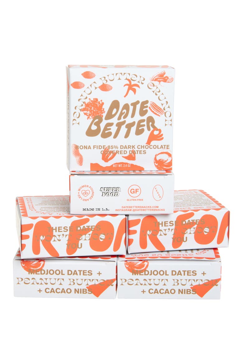 Peanut Butter Crunch Dark Chocolate Covered Dates 6-Pack, Main, color, PEANUT BUTTER CRUNCH