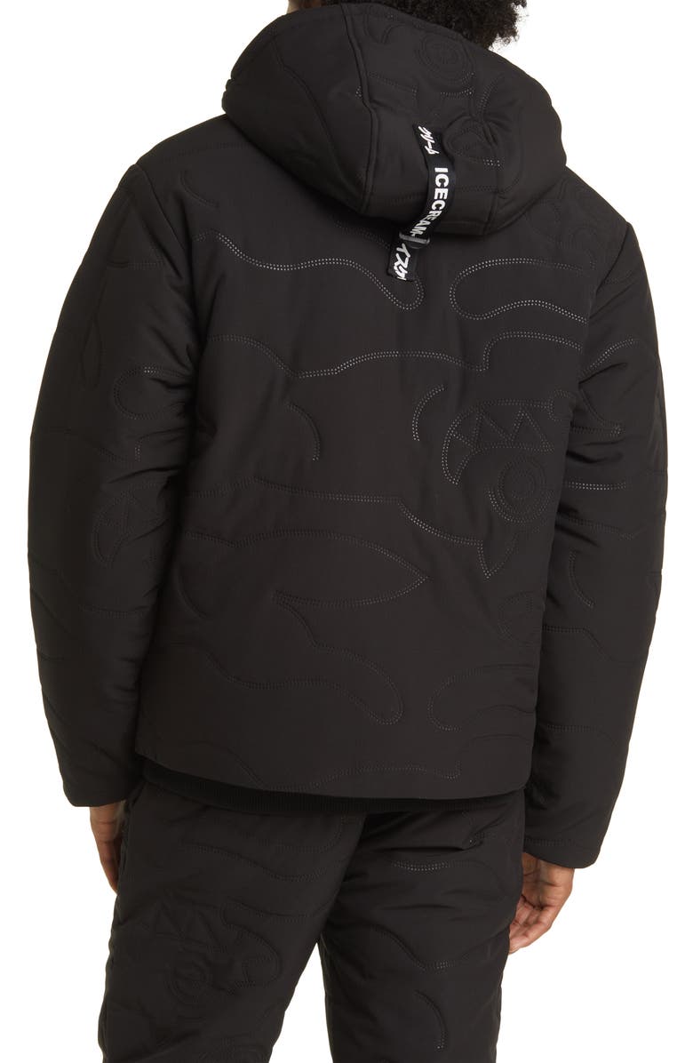 ICECREAM Debossed Running Dog Hooded Jacket, Alternate, color,