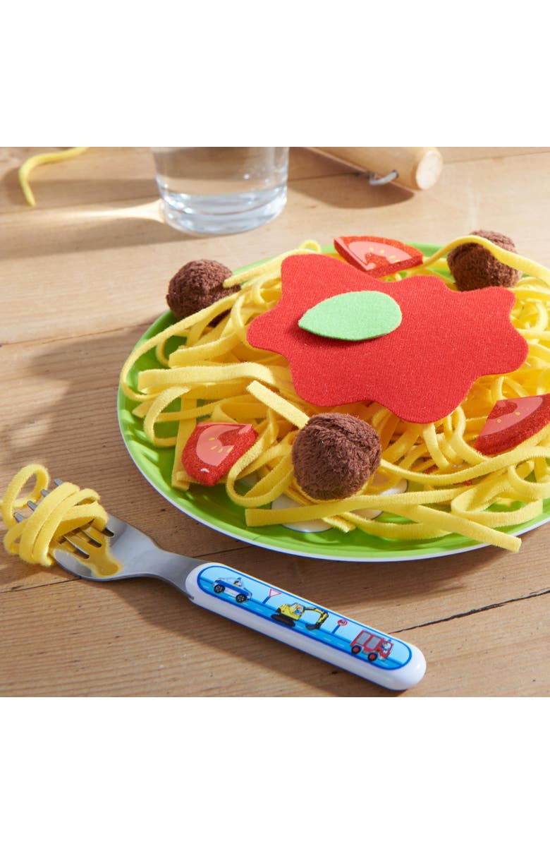 HABA Soft Spaghetti & Meatballs with Plate Play Food Set - Pretend Play Kitchen Toy for Toddlers & Kids for Ages 3 and Up, Alternate, color, Multi
