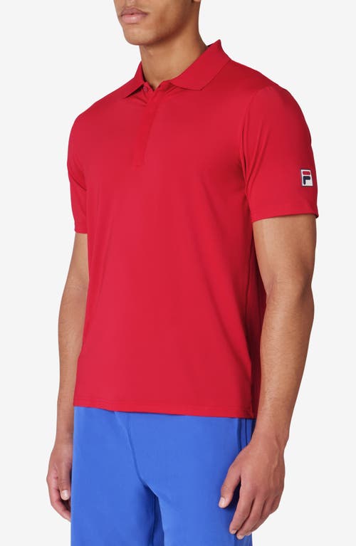 FILA Tennis Essentials Short Sleeve Performance Polo in Fire Red 