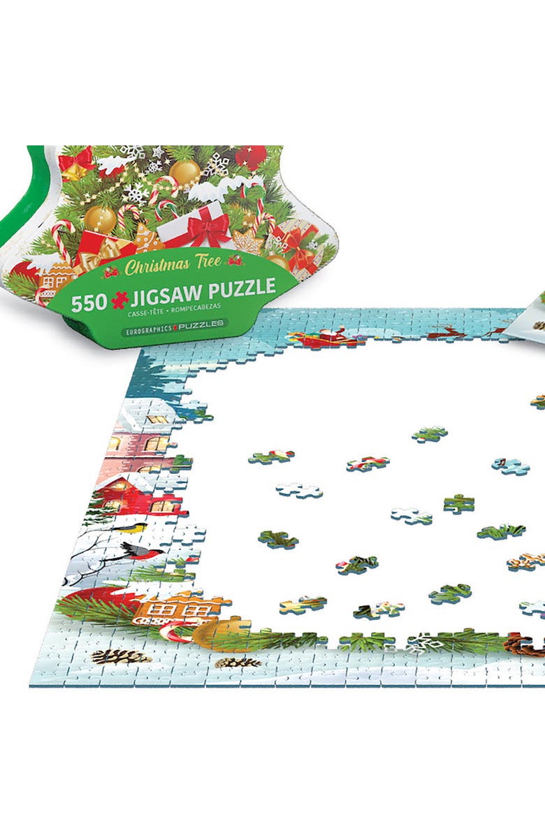 Eurographics Puzzle Tin Christmas Tree 550 Piece Jigsaw, Alternate, color, Multicolored