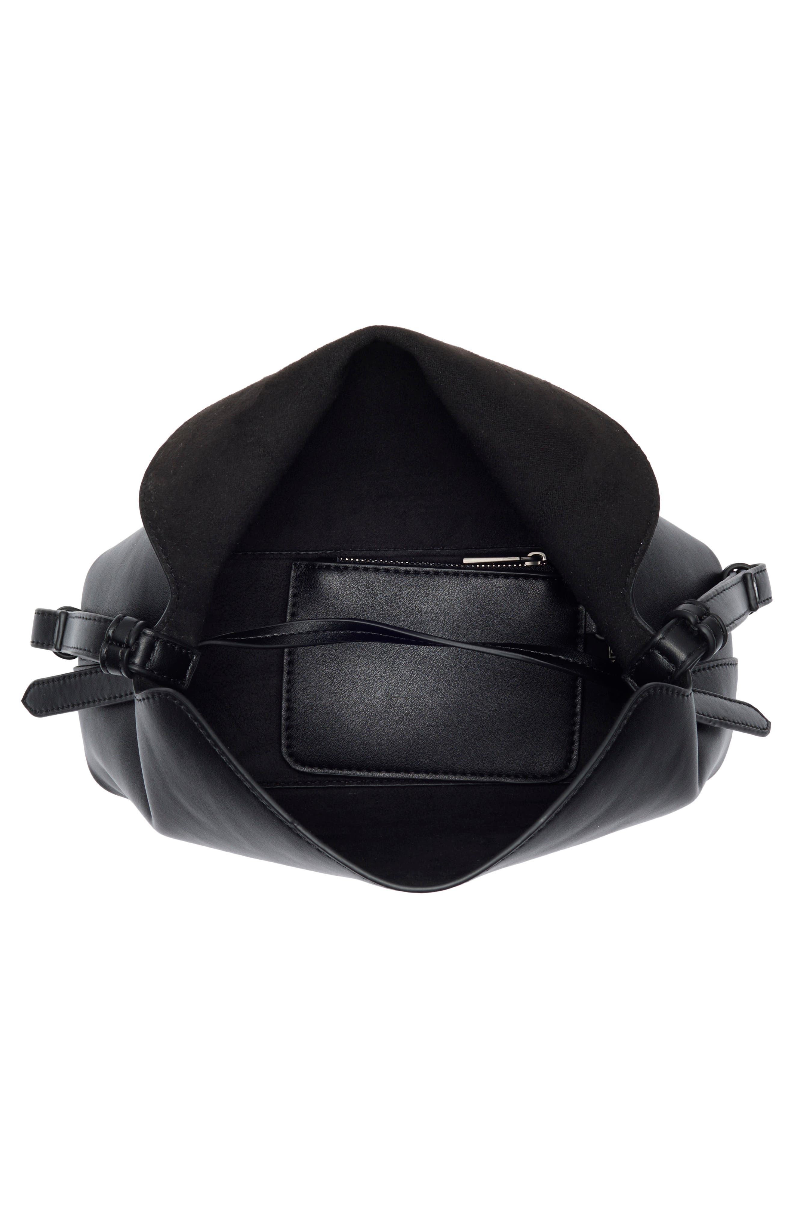 BCBG Overlap Flap Shoulder Bag, Alternate, color, Black