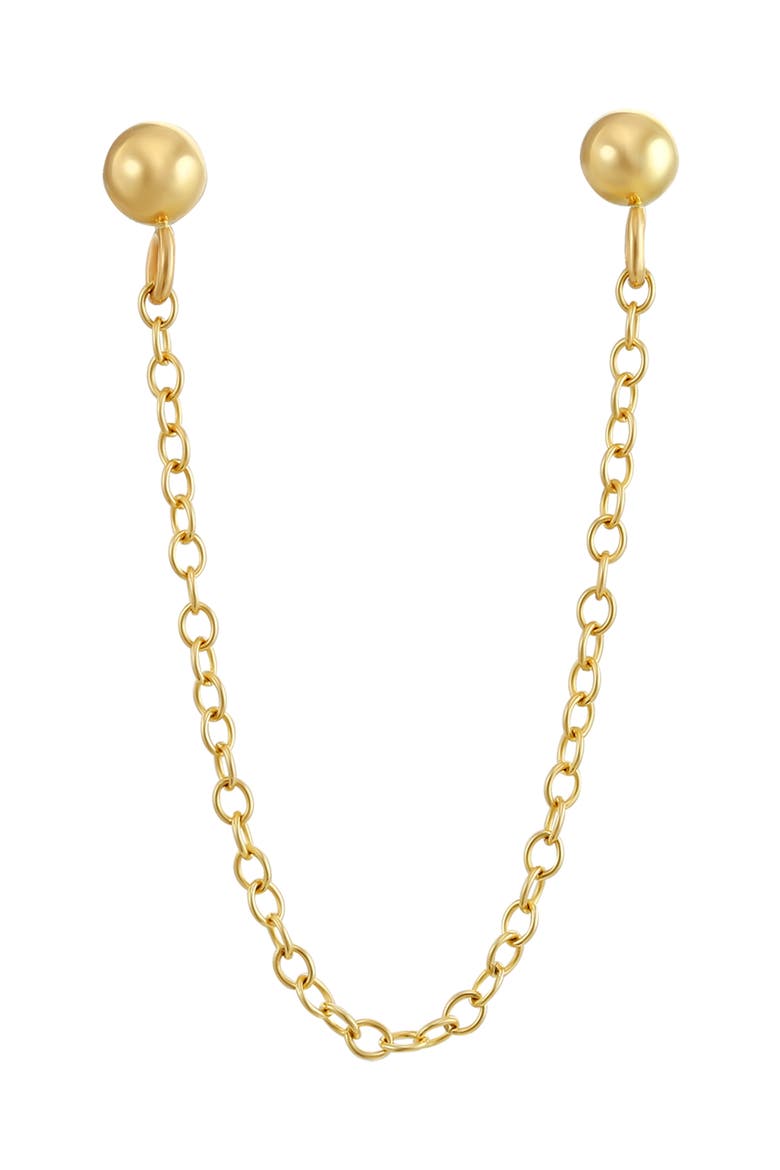Chain Drop Double Stud Earring, Main, color, GOLD