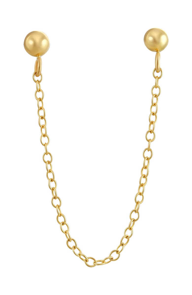 CANDELA JEWELRY Chain Drop Double Stud Earring, Main, color, Gold