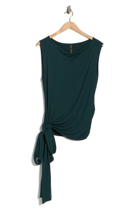 Side Tie Stretch Modal Top (Plus)