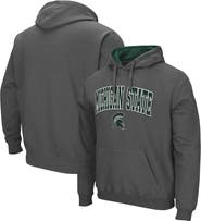 COLOSSEUM Men's Colosseum Charcoal Michigan State Spartans Arch & Logo 3.0 Pullover Hoodie