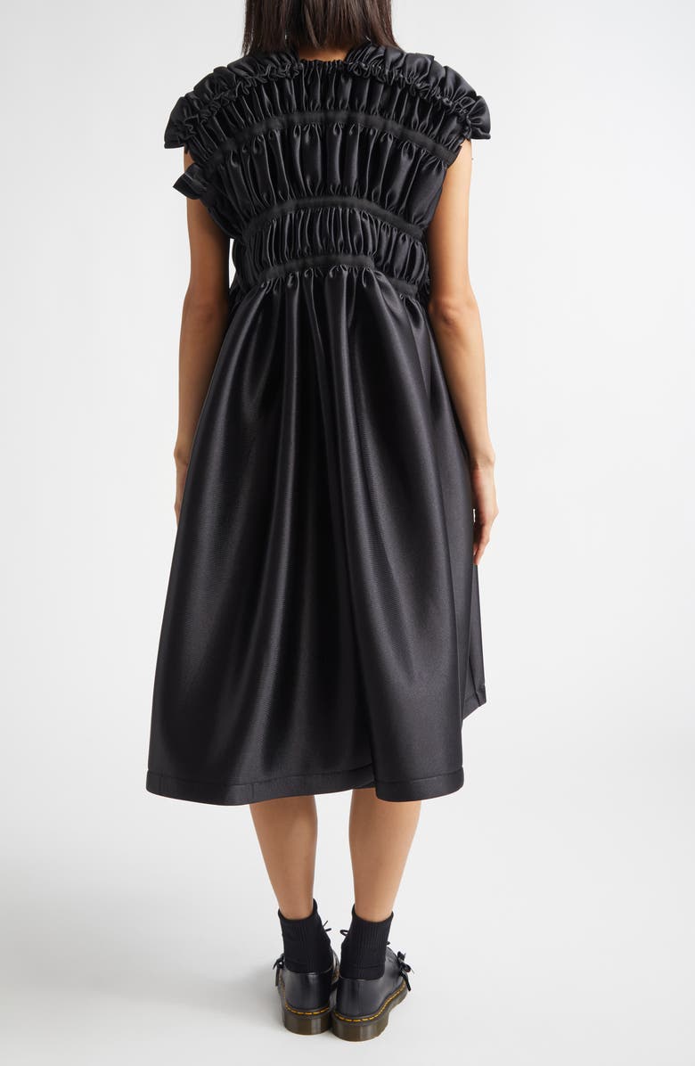 Tao Comme des Garçons Bow Detail Shirred Tricot Midi Dress, Alternate, color, Black