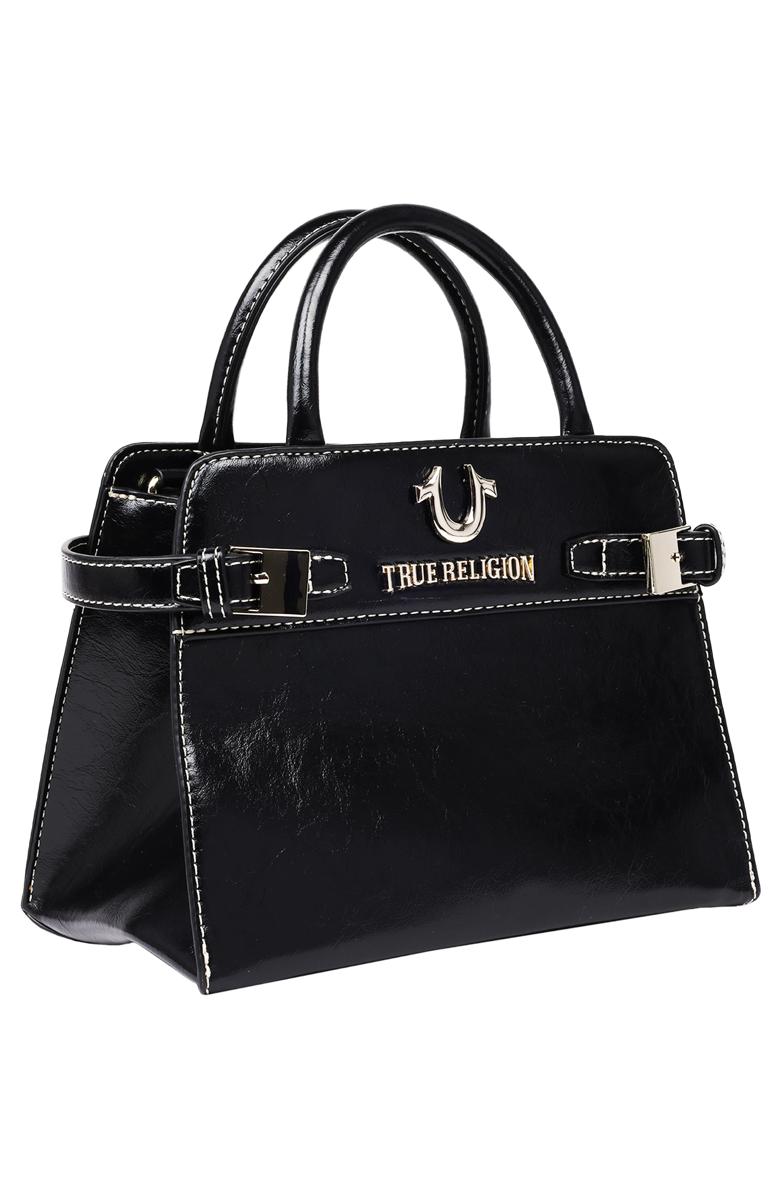 True Religion Buckle Tab Tote Bag, Alternate, color, Black